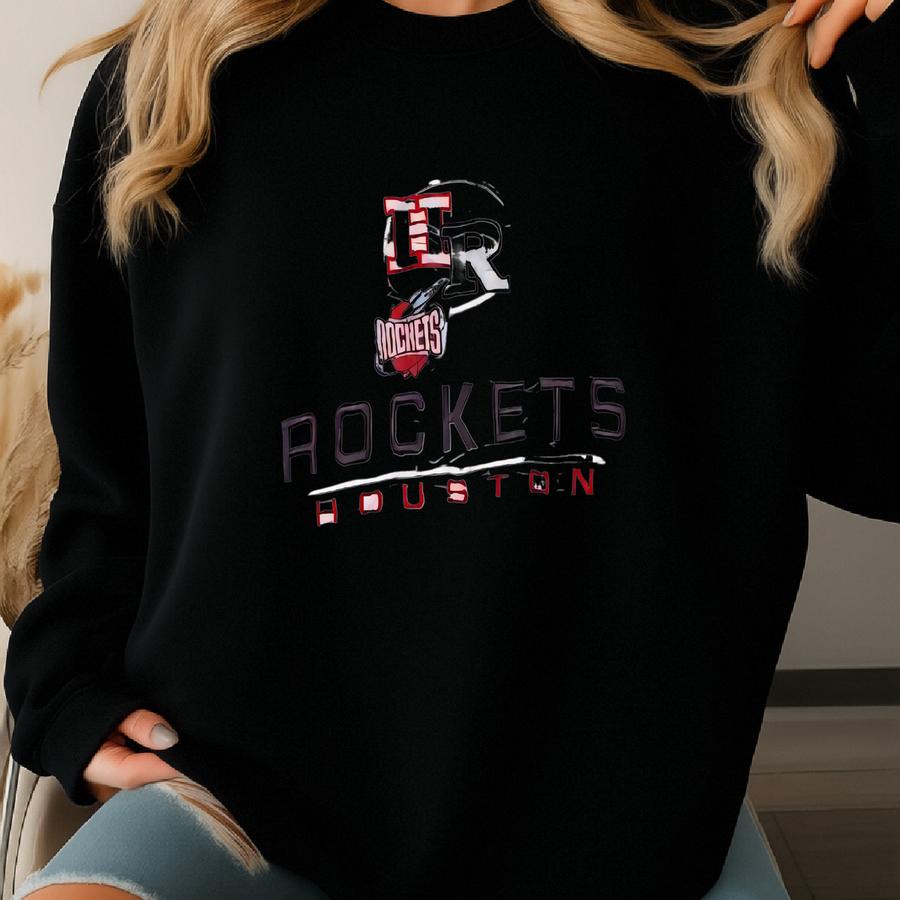 Vintage  Sweatshirt Houston Rocket Pullover Sweater Houston Crewneck Jumper Houston Rocket Y Logo Grey Color Sweatshirt