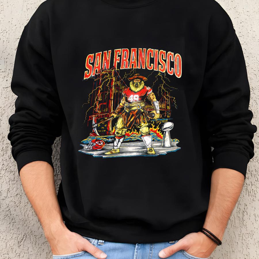 Vintage San Francisco Football T-shirt, Christian Mccaffrey Sweatshirt, Unisex Shirt, Heavyweight Hoodie, Gift For Him Gift For Her. Sweatshirt