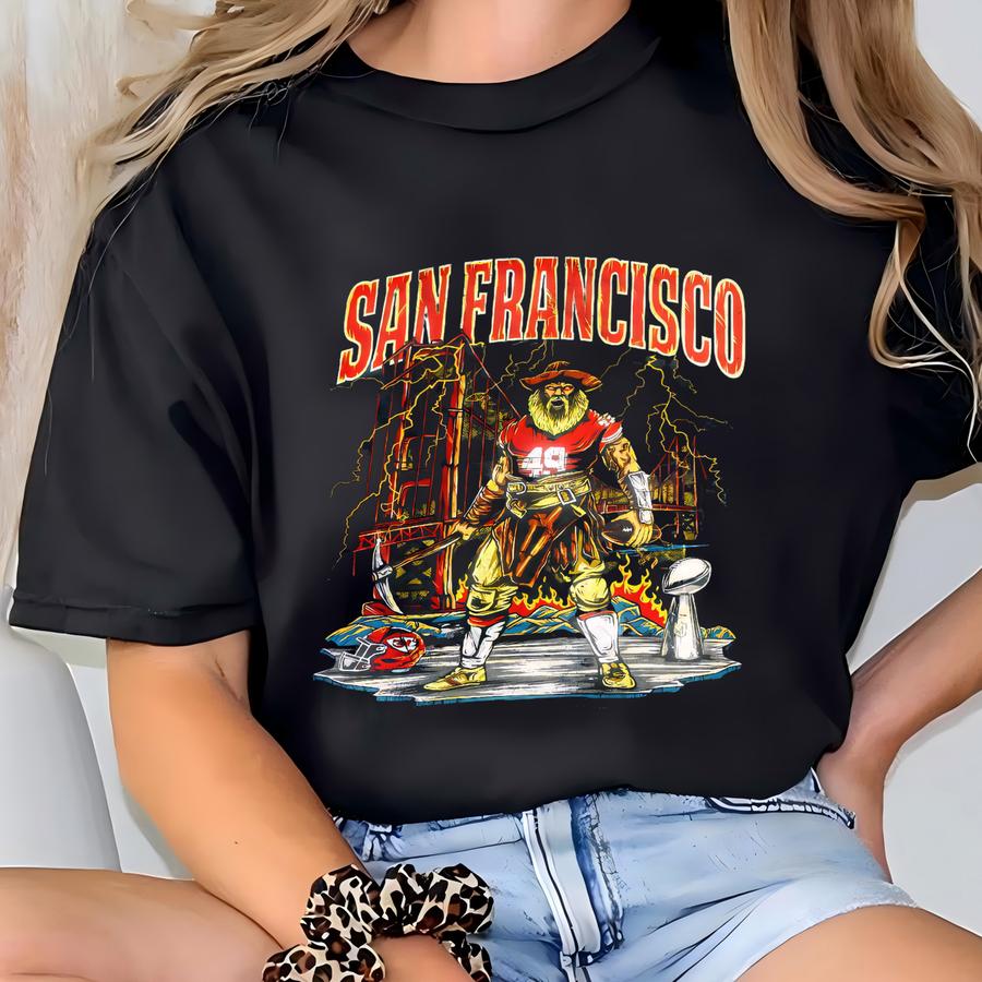 Vintage San Francisco Football Hoodie, Christian Mccaffrey Sweatshirt, Unisex Shirt, Heavyweight Hoodie, Gift For Him Gift For Her. T-shirt