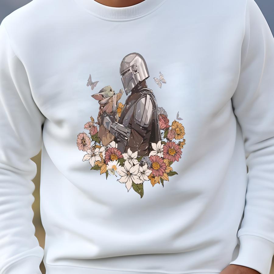 Mandalorian Baby Yoda Floral Shirt,vintage Floral Mandalorian Shirt,this Is The Way Shirt,galaxy's Edge Tee,star Wars Day Tee,land Tee Sweatshirt Mandalorian Baby Yoda Floral Shirt,vintage Floral Mandalorian Shirt,this Is The Way Shirt,galaxy's Edge Tee,star Wars Day Tee,land Tee Sweatshirt