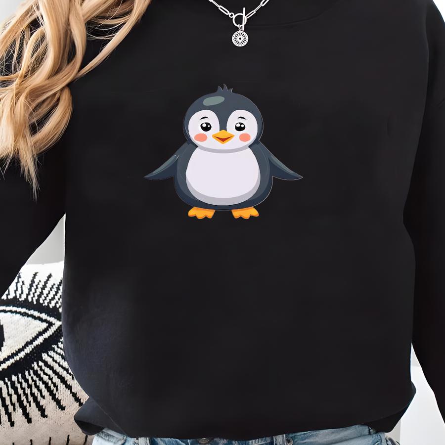 Penguin Flippers Up Tee, Cute Animal Shirt, Silly Stupid Funny Cool , Tshirt, Dopey Cartoon Penguin Chill Sweatshirt