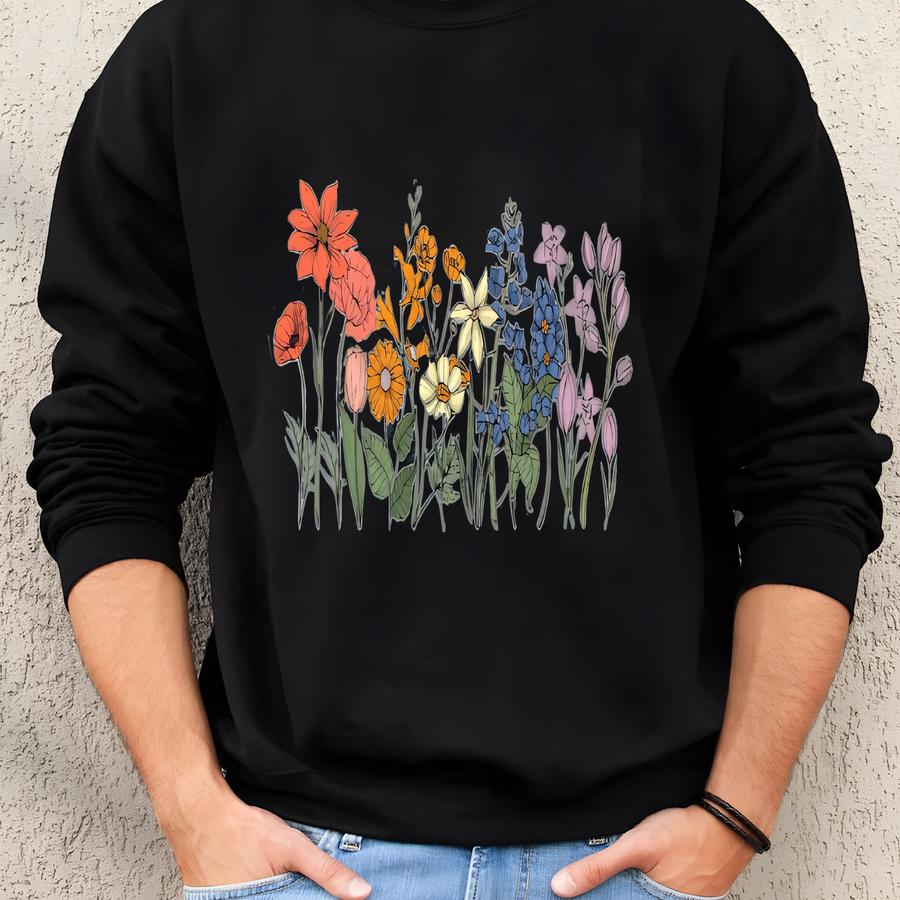 Retro Comfort Wildflower Lgbtq Shirt, Subtle Pride T-shirt, Pride Month Sweatshirt, Gay Pride Gift, Floral Lgbtq Support Tee, Queer Shirt Sweatshirt