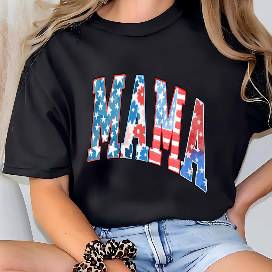 ® American Mama Women's Hoodie, Mama Hoodie, Retro Mama America Tee, 4th Of July Hoodie, American Mama, Retro Usa Shirt T-shirt