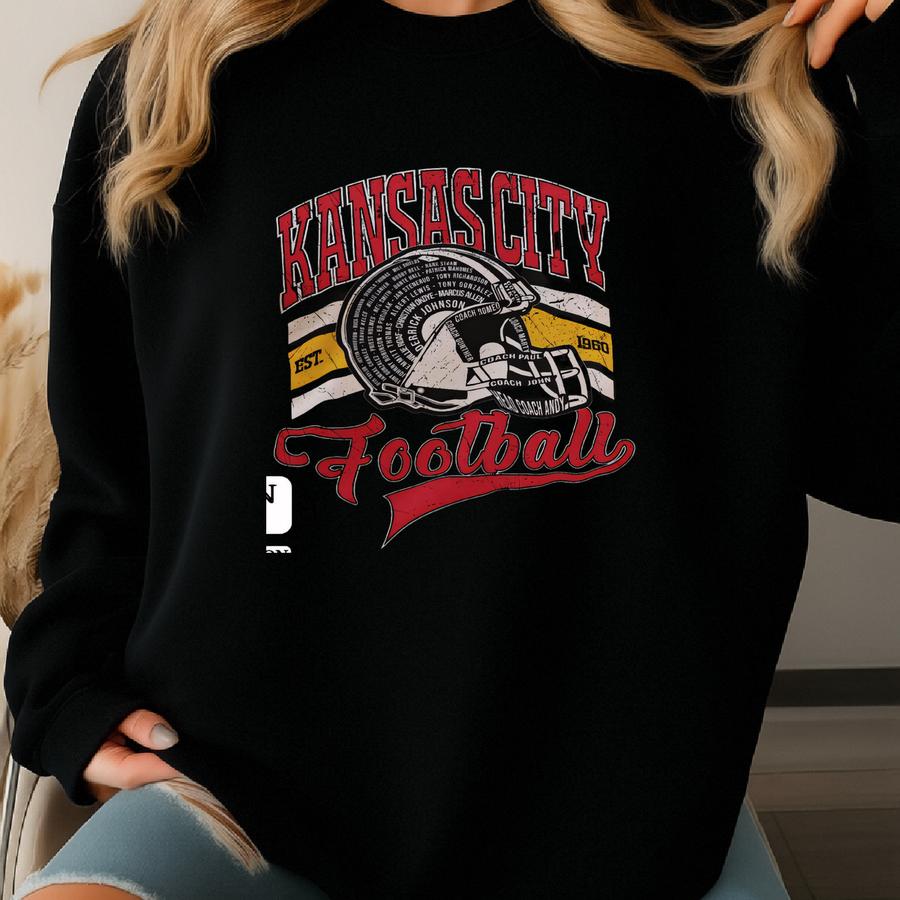 Retro Kansas City Football Shirt: Vintage Helmet Tee, Sweatshirt, Hoodie Sweatshirt