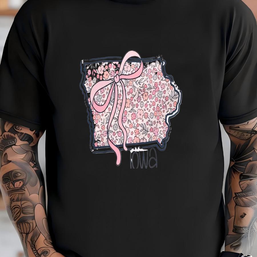 State Of Iowa Floral Graphic T-shirt