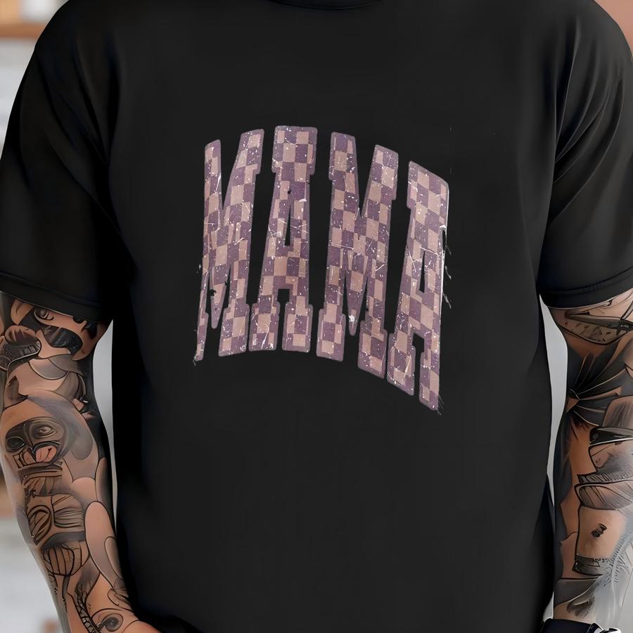 Checkered Mama Crew T-shirt