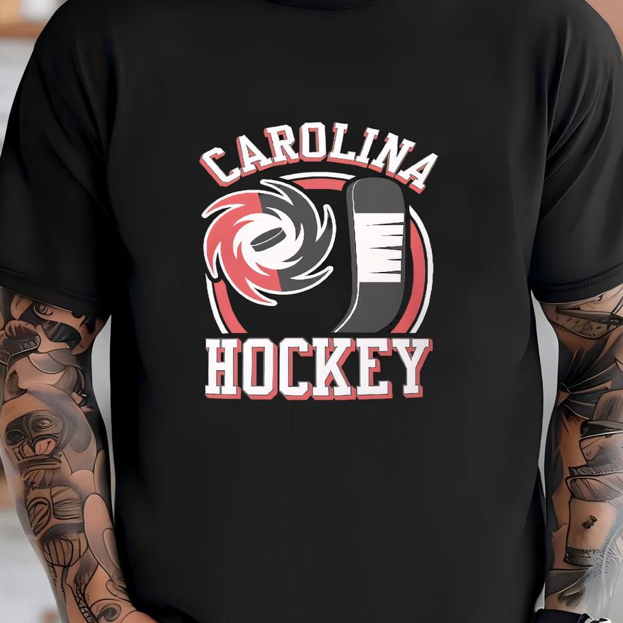 Carolina Hockey Crew Neck Vintage Hoodie North Carolina Gift Sports Apparel Unisex T-shirt