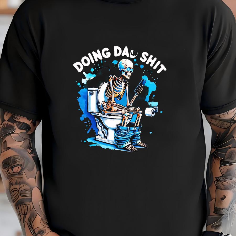 Funny Doing Dad Bruh Hoodie, Retro Skeleton Toilet Shirt, Skeleton Father Hoodie, Dad Shirt Sweatshirt, Father's Day, Gift For Dad T-shirt
