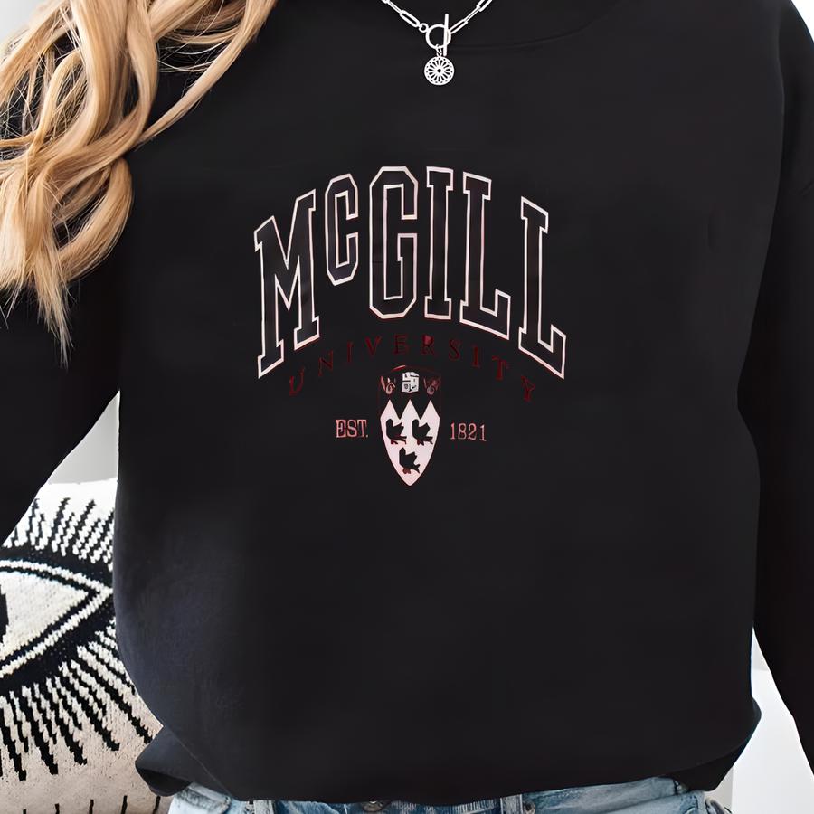 Vintage 90s Mcgill University Crewneck Sweatshirt, Mcgill University Sweater, Mcgill University University Hoodie, Mcgill University Shirt Sweatshirt