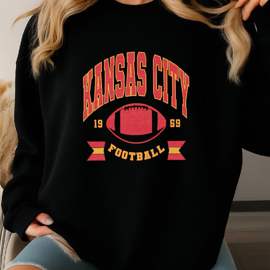 Kansas City Football Shirt, Kansas Football Fan Shirt, Gift For Her, Popular Kansas City Fan Tee, Kansas Game Day Tee Sweatshirt