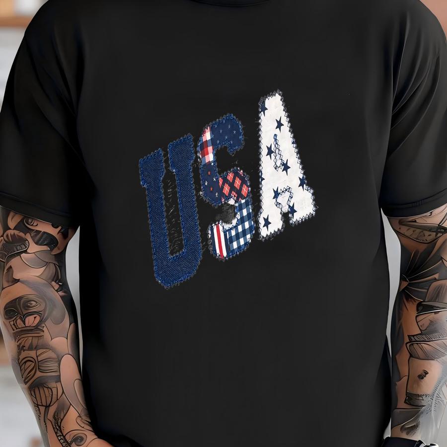 Usa Sweatshirt, American Flag Sweatshirt, America Sweatshirt, Usa Applique Sweatshirt, 4th Of July Sweatshirt, Cute Sweatshirt T-shirt
