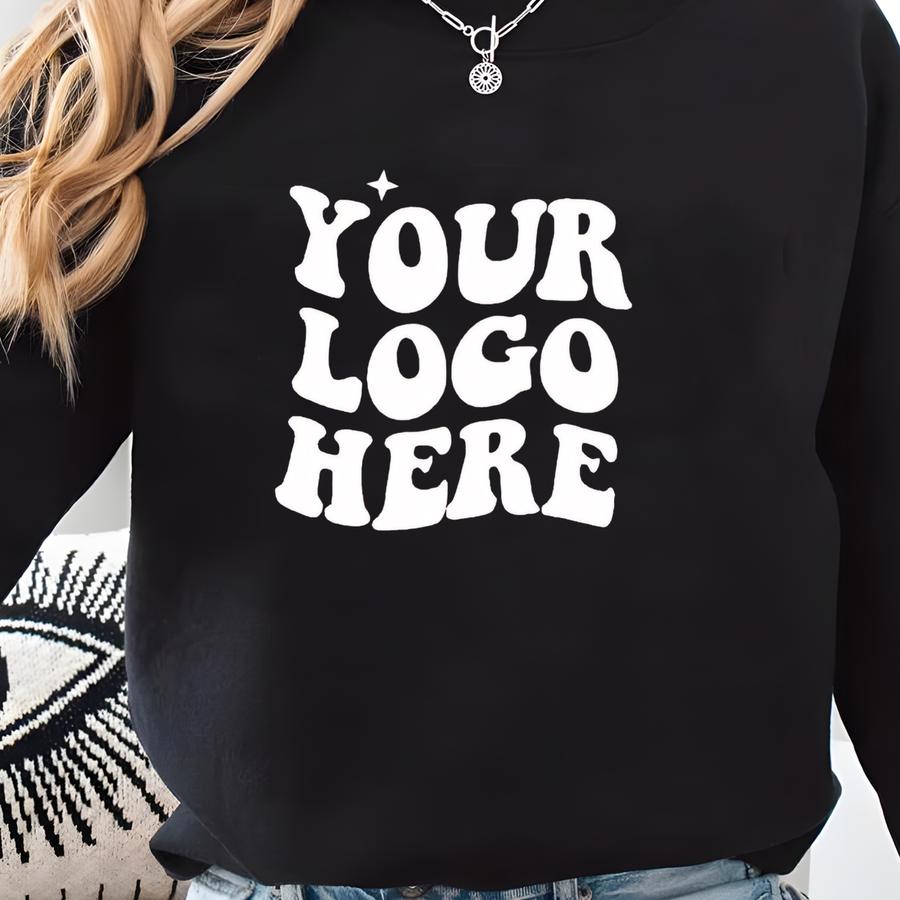 Custom Logo Sweatshirt, Personalized Company Logo, Sweatshirt, Custom Text Sweatshirt, Custom Design, Sports Team Logo Design Sweatshirt