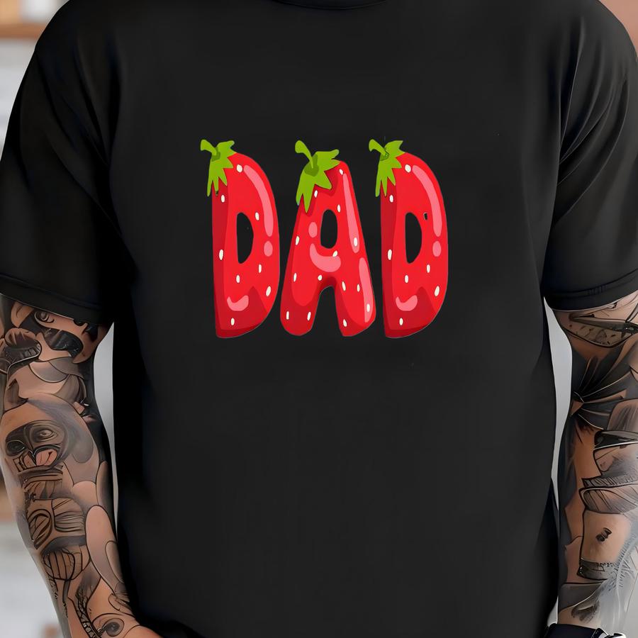Strawberry Dad Of The Birthday Girl Baby Romper Short Sves, Strawberry Romper, New Dad Romper, Father's Day Gift T-shirt