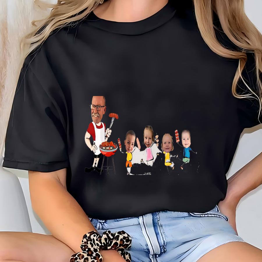 Custom Daddy's Grilling Plate With Kids' Names, Father's Day Gift, Funny Gift For Dad, Grandpa| Custom Face Grilling Platter From Your Photo T-shirt