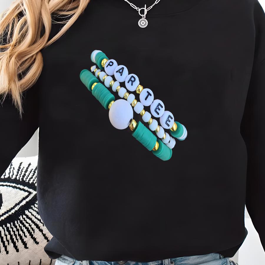Par-tee Green Golf Bracelet Stack- Set Of 3 Sweatshirt