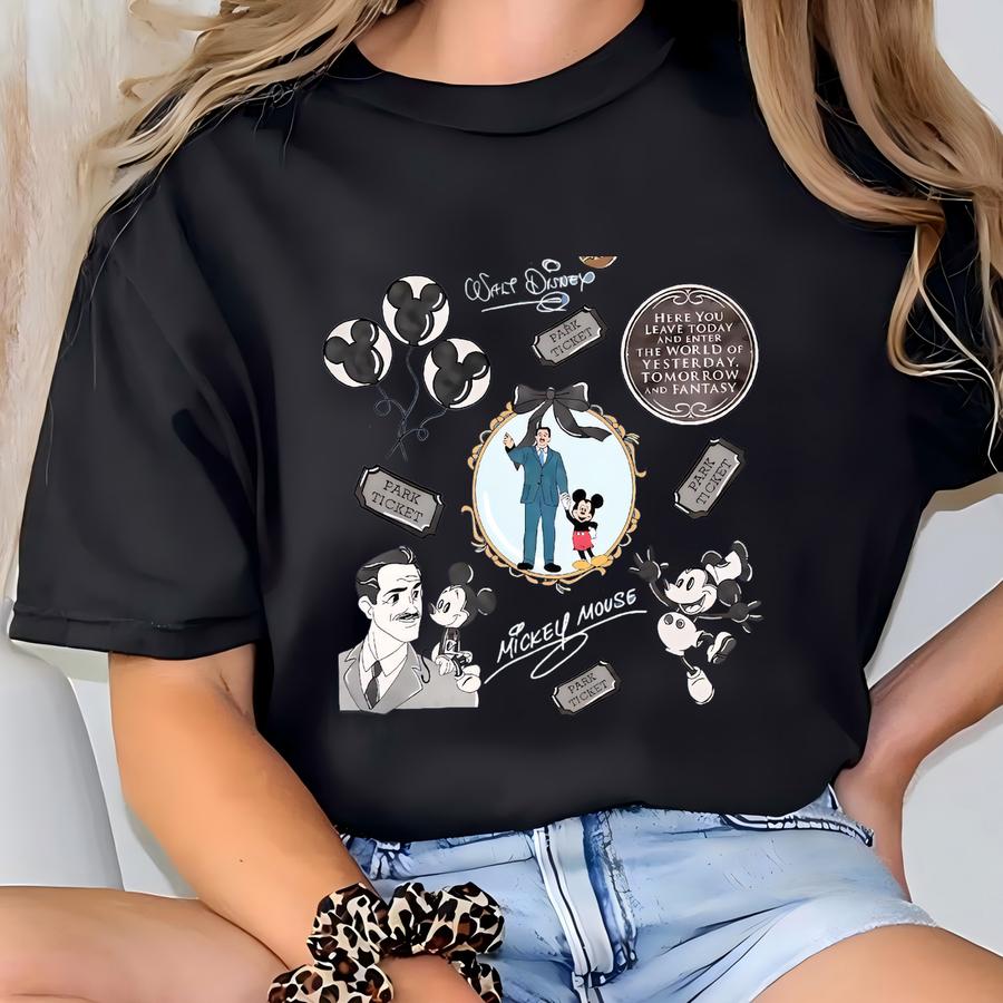 Walt And Shirt, Vintage Style Park Tee, Mouse Graphic Hoodie, Walt World Trip Hoodie For Adults T-shirt