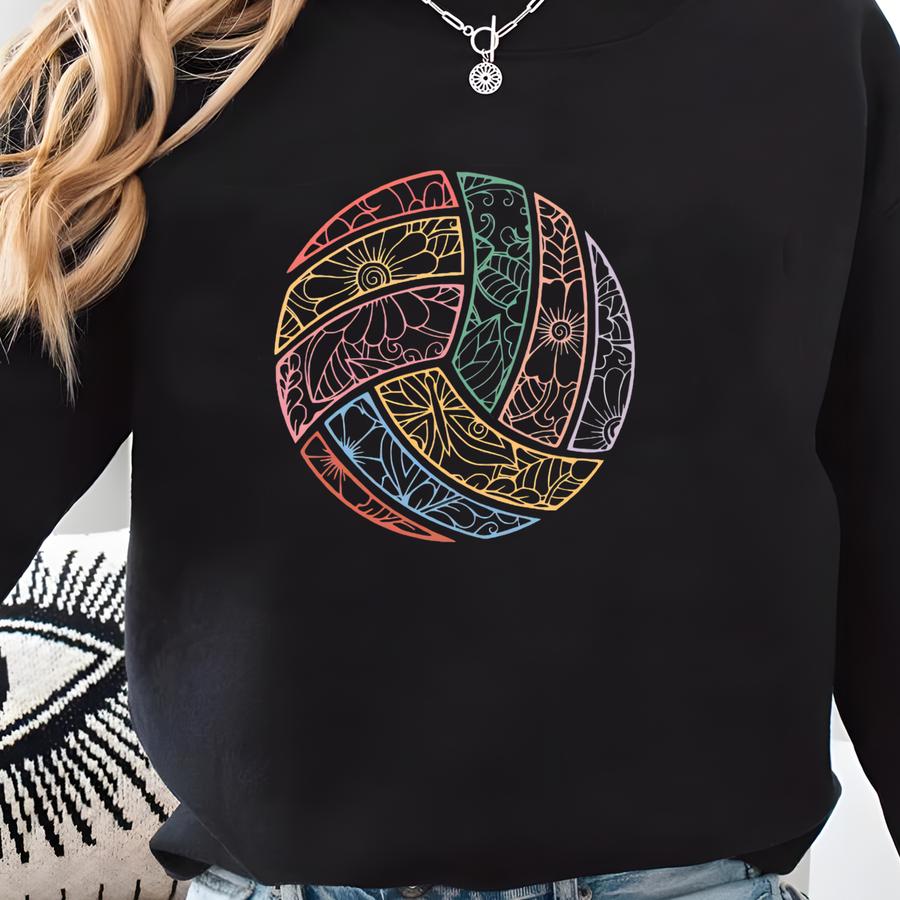 ® Custom Floral Volleyball Shirt, Volleyball Shirts, Gift For Volleyball Player, Game Day Shirt, Gift, Volleyball Lover Sweatshirt