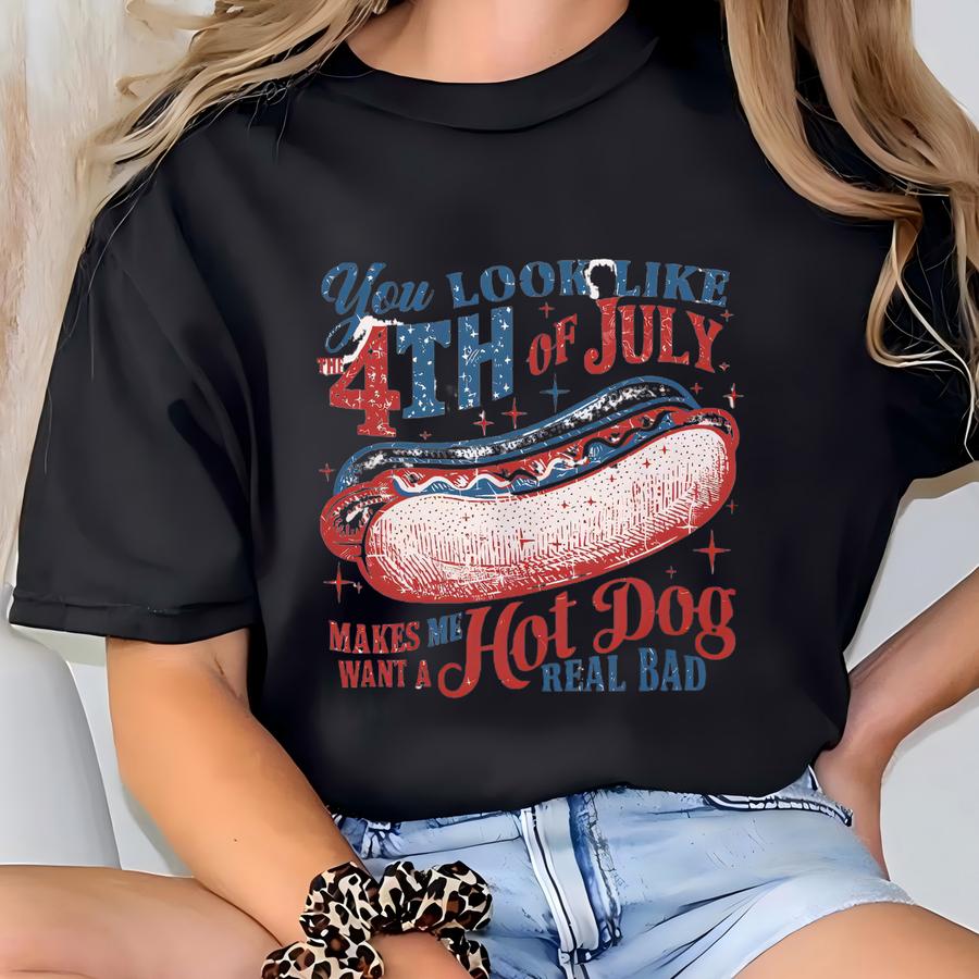 Funny 4th Of July Hot Dog Sweatshirt - Independence Day Pullover T-shirt