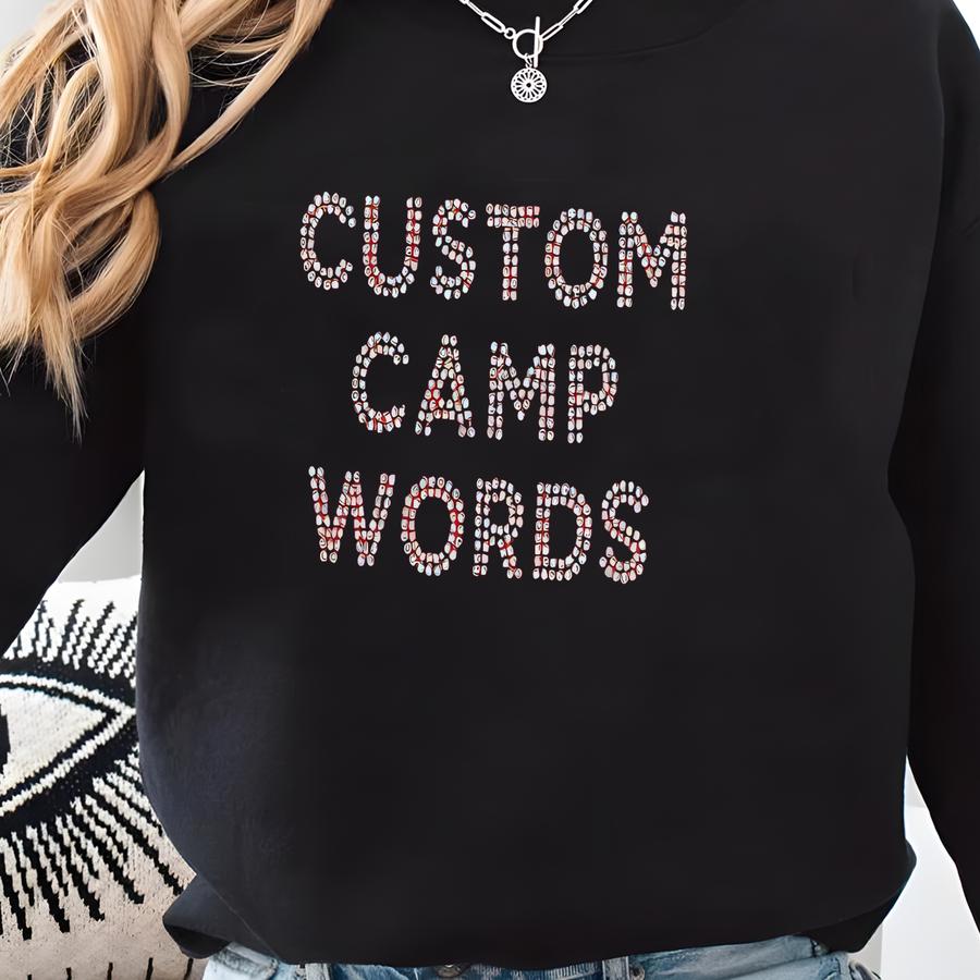 Custom Sp Away Camp Rhinestone Word Kids Tank Sweatshirt