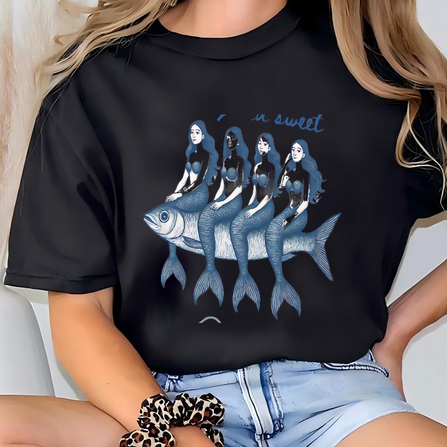 Stamp Mermaid Mermaid Core Aesthetic Shirt, Western Cowgirl Shirt, Beachy Hoodie, Mermaidcore Tee, Fisherman Aesthetic Tee T-shirt