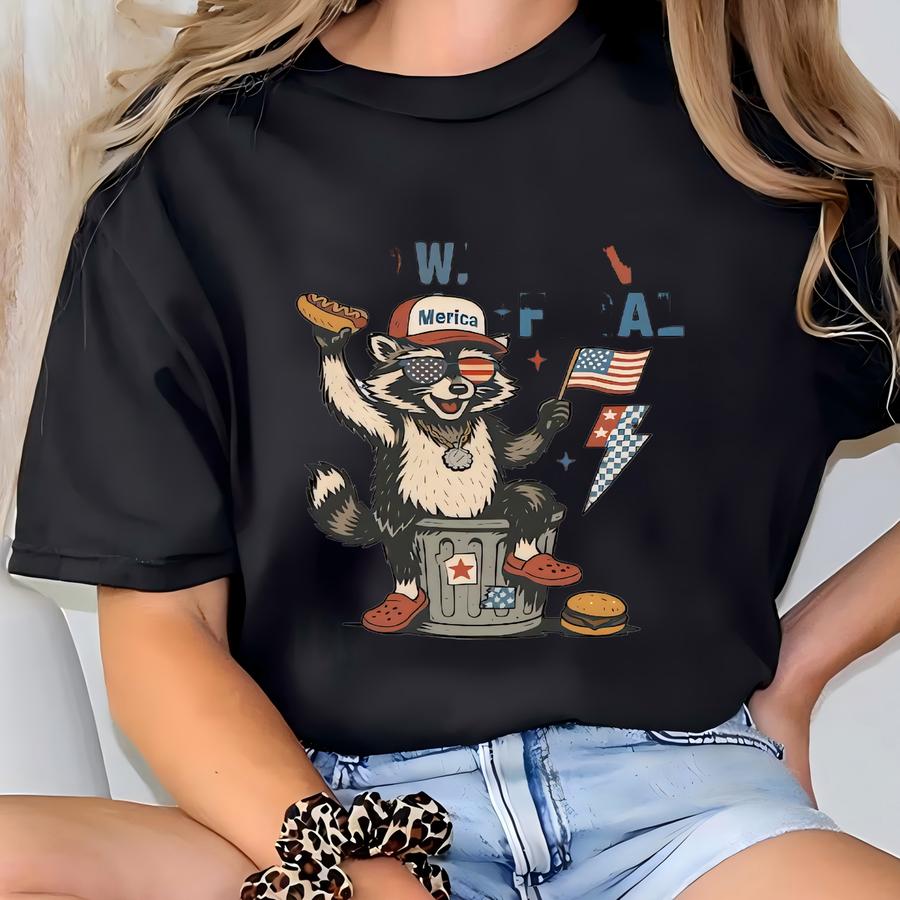 Funny 4th Of July Boys Baby ®, Red White And Fourth Of July Bodysuit, Patriotic Toddler Boy, Funny Boy Raccoon, Infant, Newborn T-shirt