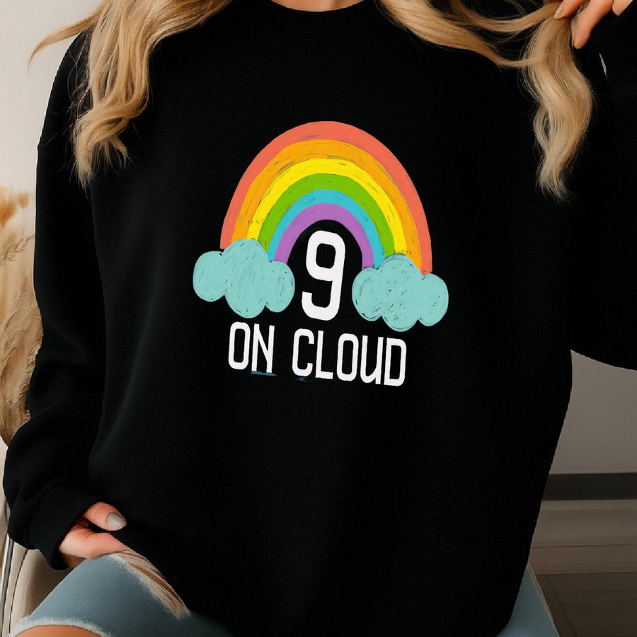 On Cloud Nine Shirt | Rainbow Shirt | Happy Shirt | Bachelorette Shirt | Birthday Shirt | Shirt For Her | Coquette Shirt | Hands On Cloud Sweatshirt