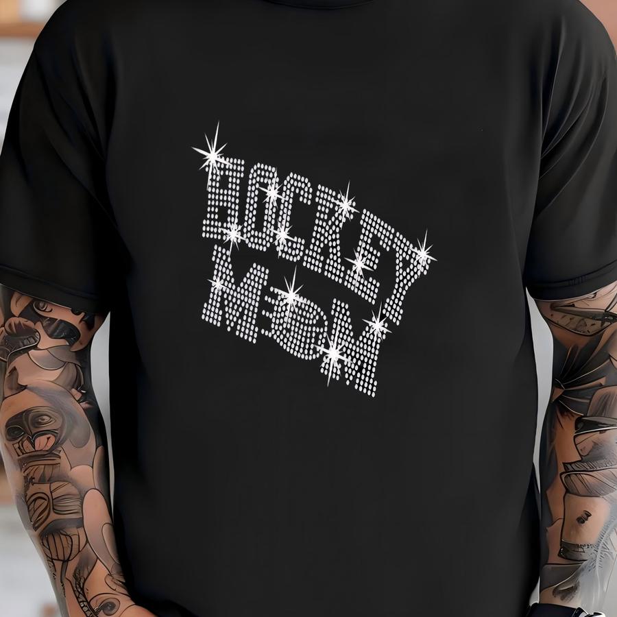 Hockey Mom Rhinestone Hat: 5 Panel Cap T-shirt