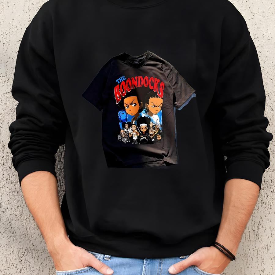 Animated Characters T-shirt For Men, Adult Hip Hop Sweatshirt, Black Comedy Hoodie, Ideal For Casual Wear, Fitness, And Outdoor Activities Sweatshirt