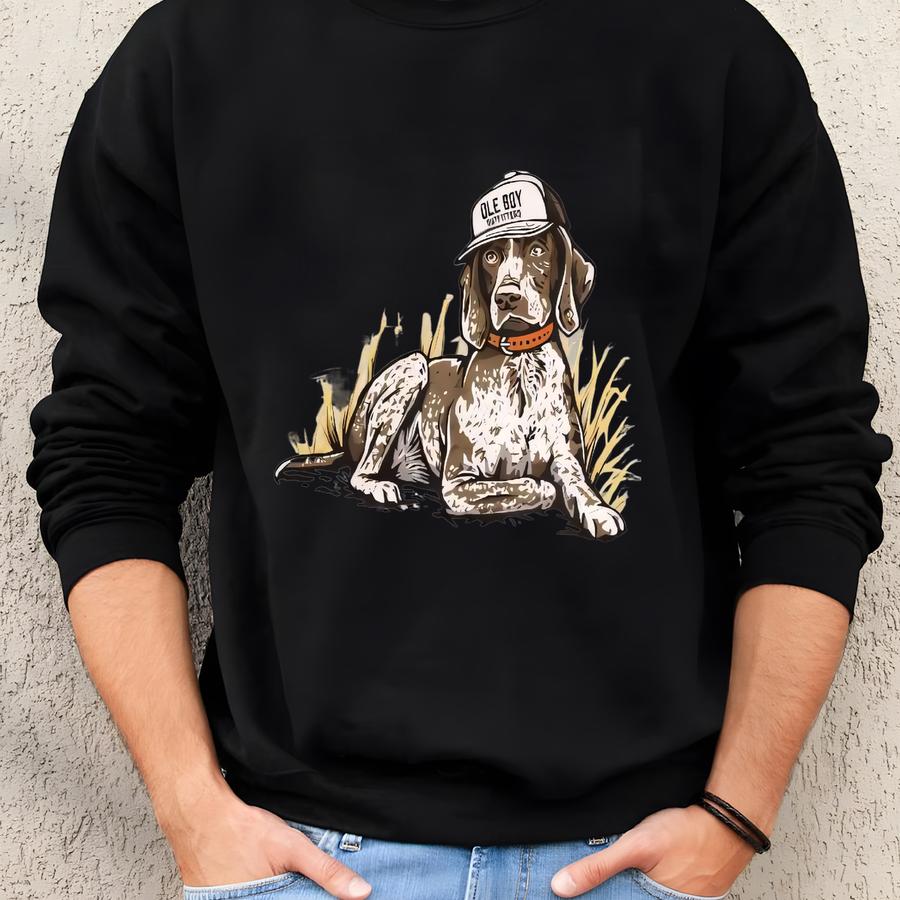 Vintage Camo Bow Graphic T-shirt, Perfect Sweatshirt For Hunting Season, Casual Outdoor Hoodie, Style Shirt Sweatshirt