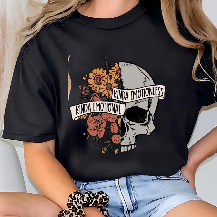 Kinda Emotional Kinda Emotionless Shirt, Mental Health Hoodie, Depression Awareness Crewneck, Therapist Gift, Mental Health Awareness Tee T-shirt