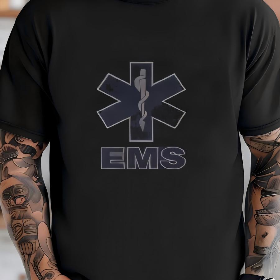 Ems (customizable) Dark Gray On Black - Short Sve Moisture Wicking Shirts T-shirt