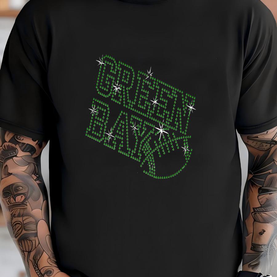 Green Bay Rhinestone Football Hat: Game Day  T-shirt