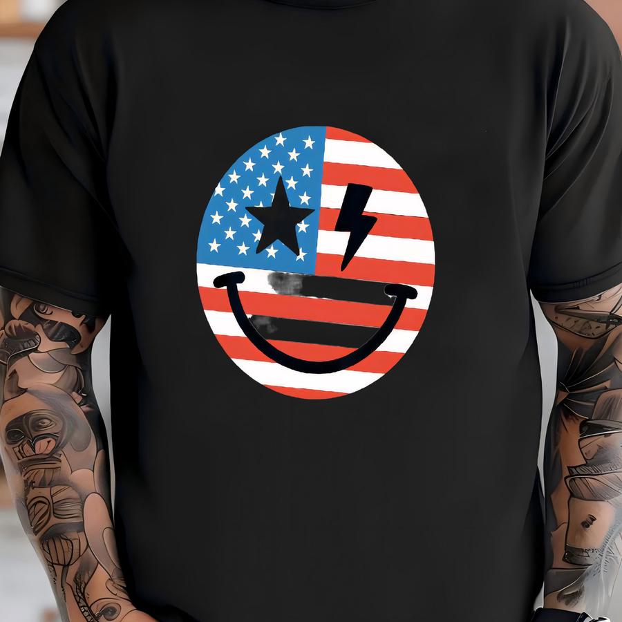 Fourth Of July Kids Shirts | Youth Face Shirt | Red, White Blue T-shirt