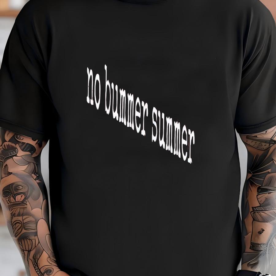 ® No Bummer Summer Hoodie, Fun Positive Vibes Tee For Women Or Men, Summer Mood Graphic Shirt, Happy Vacation Gift T-shirt