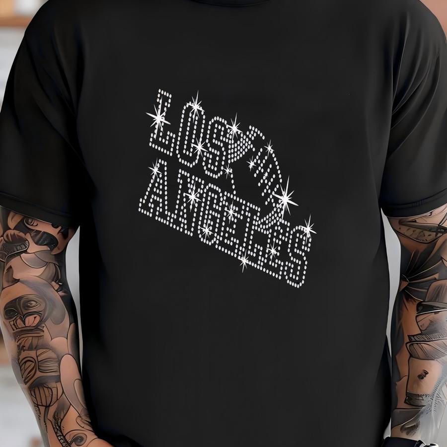 Los Angeles Rhinestone Football Hat: Game Day La  T-shirt