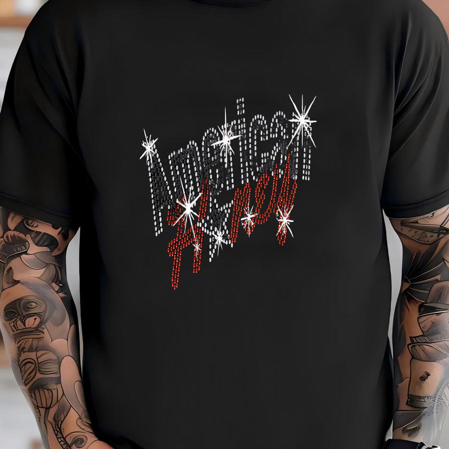 American Honey Rhinestone Hat: Patriotic Western Style T-shirt