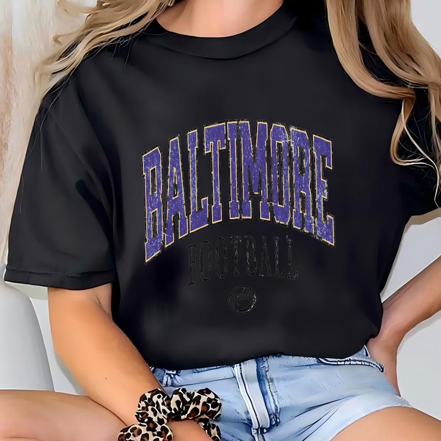 Vintage Baltimore Football Crewneck Sweatshirt, Retro Baltimore Football Hoodie, Football Sunday Crewneck, Baltimore Shirt, Gift For Fan T-shirt