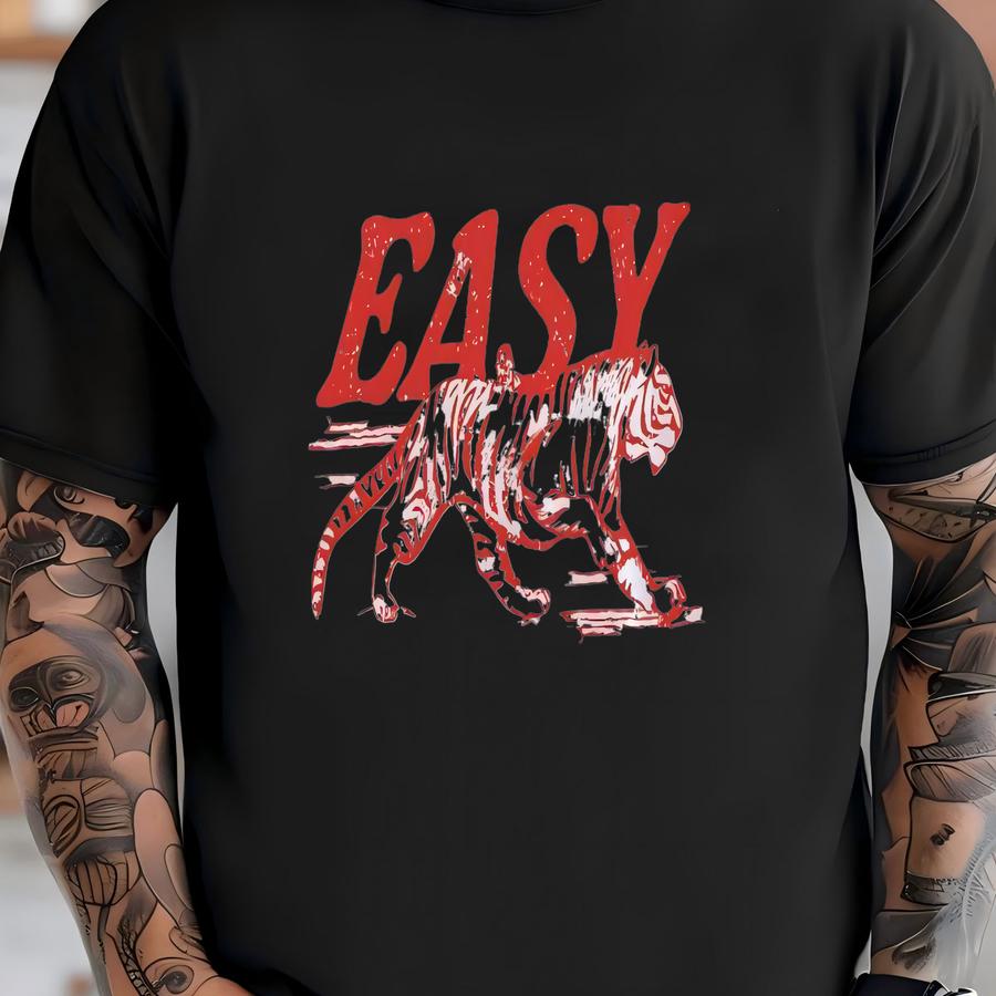 Easy Tiger Shirt, Retro Boho Sweatshirt, Unisex Aesthetic Hoodie, Graphic Tee T-shirt