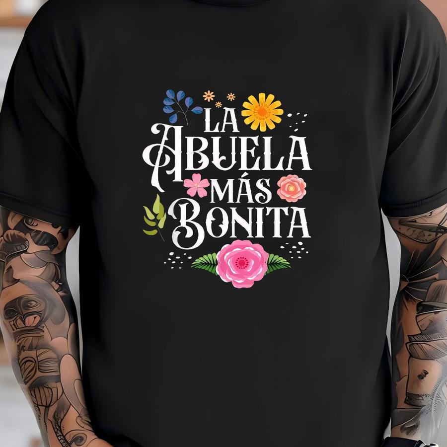 La Abuela Más Bonita Hoodie, Spanish Grandma Sweatshirt, Cute Floral Shirt, Colorful Abuela Hoodie, Mother’s Day Shirt T-shirt