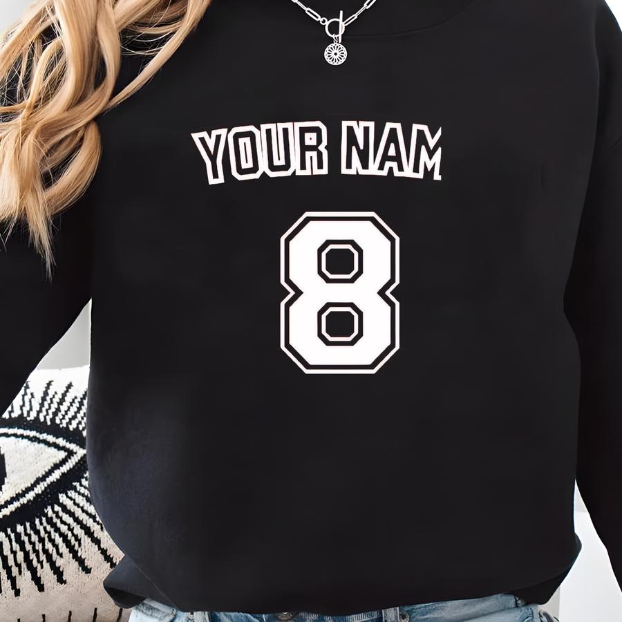 Custom Sports Shirt, Front Back Name And Number Shirt, Sport Tees, Your Team Shirts, Personalized Sports Shirt, Customized Text Number Tees Sweatshirt