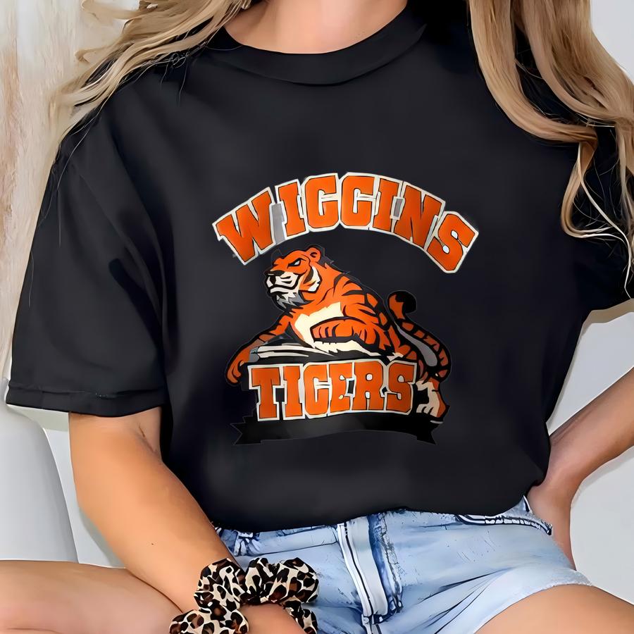 Vintage Wiggins Tigers Sweatshirt Wiggins Tigers Crewneck Wiggins Tigers Sweater Pullover Streewear Style Nice Gray Colour Size X-large T-shirt