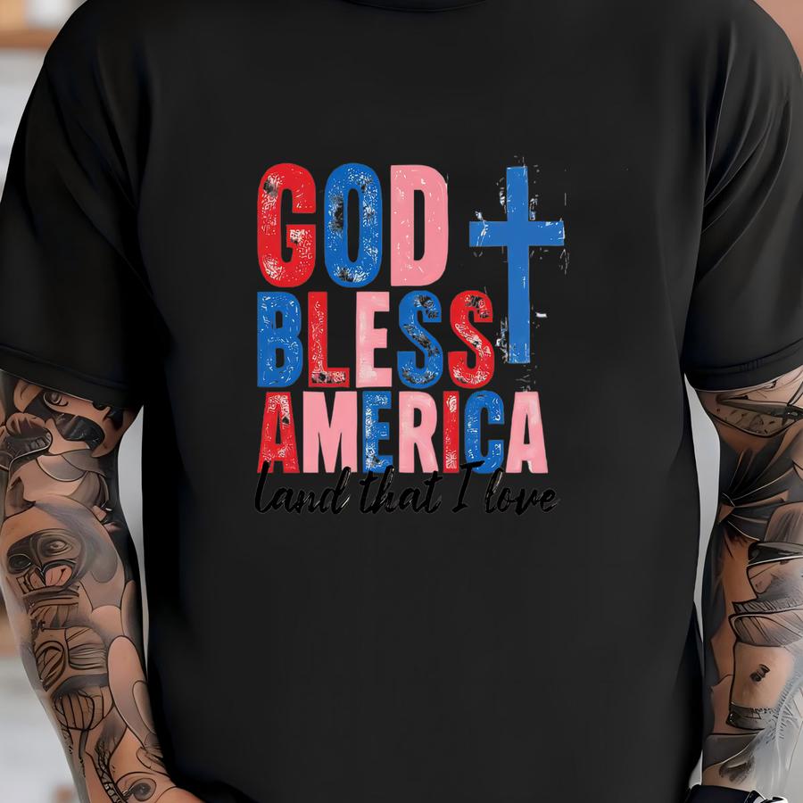 God Bless America Shirt, Land That I Love Christian Patriotic Usa Hoodie, Christian Patriotic Shirt, Front And Back Hoodie, America-jul016 T-shirt