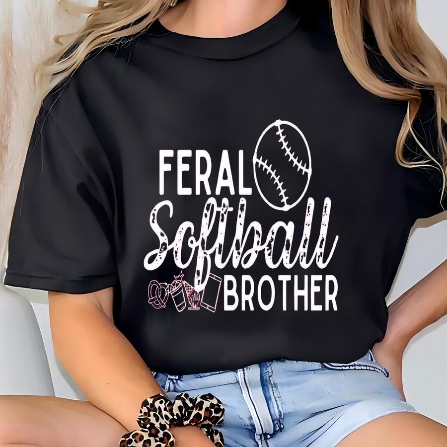 Softball Brother Shirt For Boy Sister's Biggest Fan Softball Game Day Shirt For Softball Bro Cute Ballpark Tee For Little Bruh T-shirt