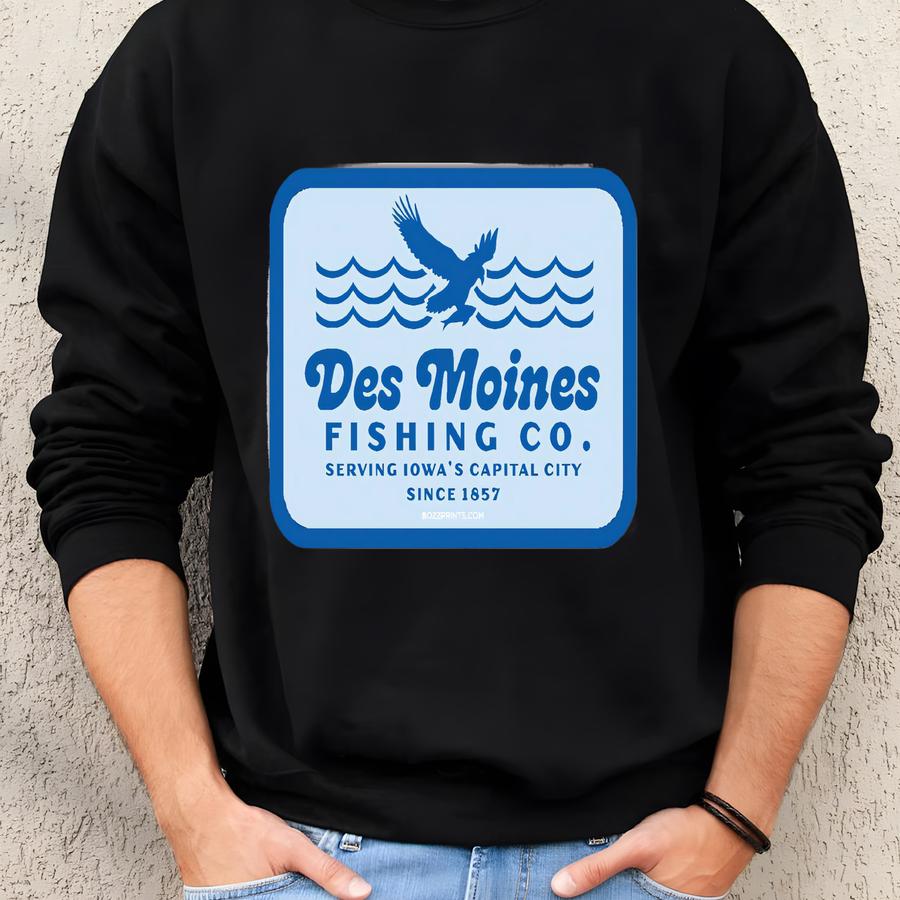 Des Moines Fishing Company Sticker Sweatshirt