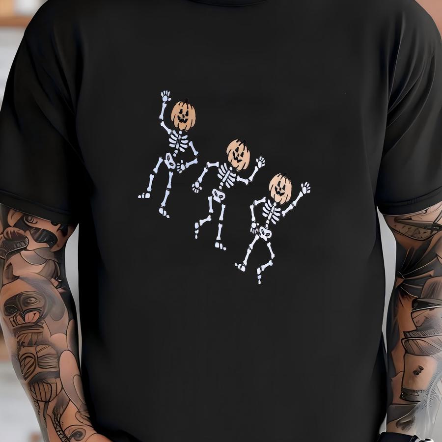 Dainty Dancing Skeletons Tee -- Short Sve Tee, , Halloween Shirt T-shirt