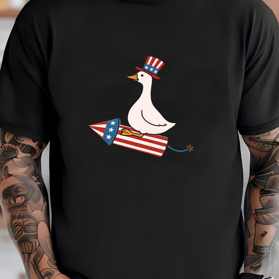 ® Shirt, Patriotic Goose Shirt, Firequacker Goose Tee, Silly Goose, America Goose Shirt, Independence Day, American Flag Shirt T-shirt