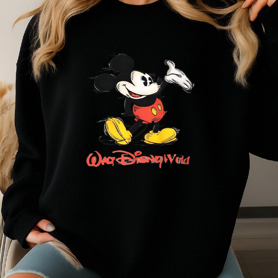 Vintage Mouse Walt Sweatshirt X Mouse Cartoon Printed Sweater Walt  Cartoon Crewneck Size Xxl Sweatshirt