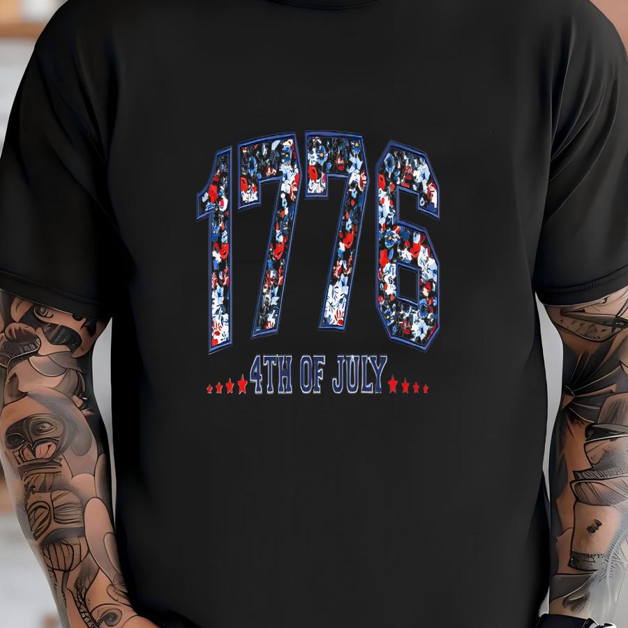 1776 Floral Varsity Patriotic 4th Of July Hoodie, American Girly 4th Of July, Usa Flag Shirt, American History 1776, Fourth Of July -jul017 T-shirt