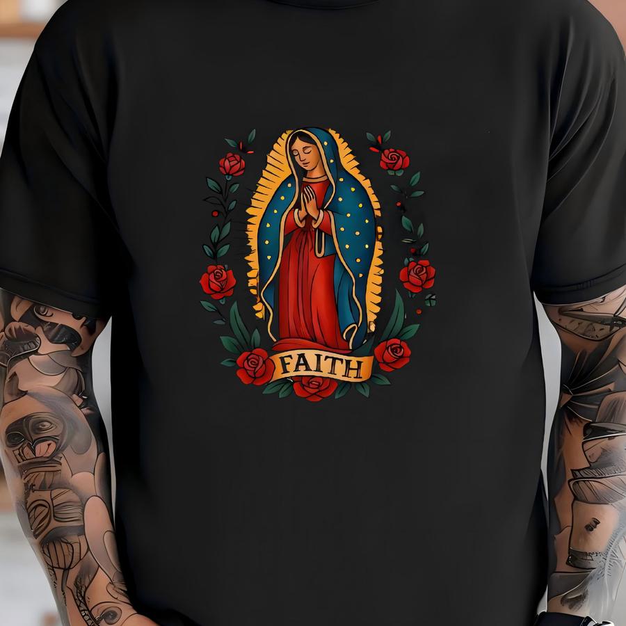 Our Lady Of Guadalupe Hoodie, Guadalupe Shirt, Latina Sweatshirt, Church Shirts, Saint Virgin Mary, Virgin Mary Hoodie, Mexican Shirt T-shirt