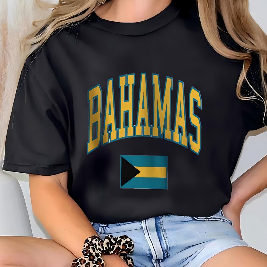 Bahamas Sweater Bahamian Flag Sweatshirt Gifts For Bahamians Varsity Style Bahamas Sweater Caribbean Gift T-shirt